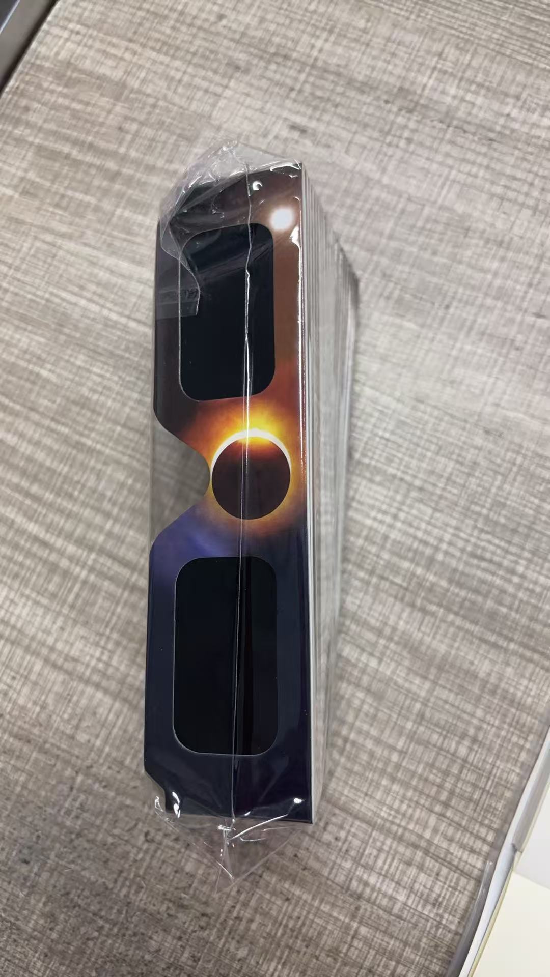 Solar eclipse glasses front view